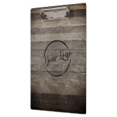 Fügen Sie Ihr Logo rustikales Stallholz hinzu Klemmbrett (Links)