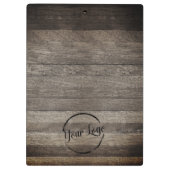 Fügen Sie Ihr Logo rustikales Stallholz hinzu Klemmbrett (Rückseite)