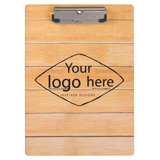 Fügen Sie Ihr Logo rustikales Stallholz hinzu Klemmbrett (Vorderseite)