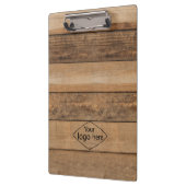 Fügen Sie Ihr Logo rustikales Stallholz hinzu Klemmbrett (Links)