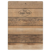 Fügen Sie Ihr Logo rustikales Stallholz hinzu Klemmbrett (Rückseite)