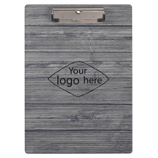 Fügen Sie Ihr Logo rustikales Stallholz hinzu Klemmbrett (Vorderseite)