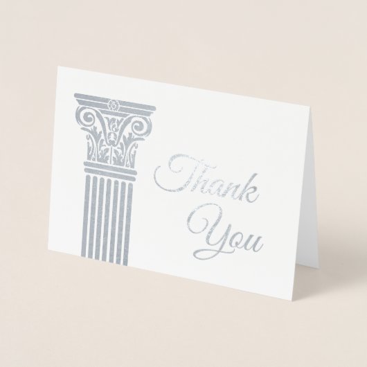 Fügen Sie Ihr Logo Silver Foil Vielen Dank Karten (Vorderseite)