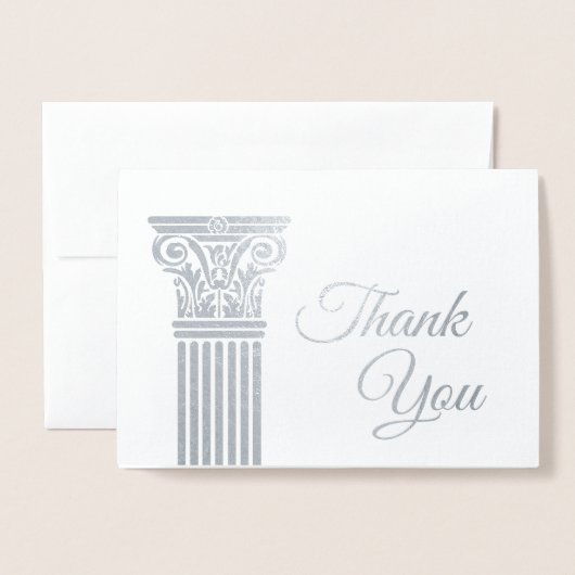 Fügen Sie Ihr Logo Silver Foil Vielen Dank Karten (Vorderseite mit Umschlag)