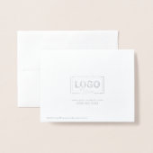 Fügen Sie Ihr Logo Silver Foil Vielen Dank Karten (Rückseite mit Umschlag)