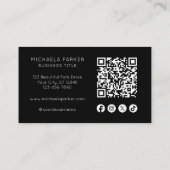 Fügen Sie Ihr Logo Soziale Ikone QR-Code Professio Visitenkarte (Rückseite)