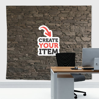 Fügen Sie Ihr Logo Stone Slates Zoom Hintergrund B Wandteppich