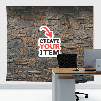 Fügen Sie Ihr Logo Stone Slates Zoom Hintergrund C Wandteppich