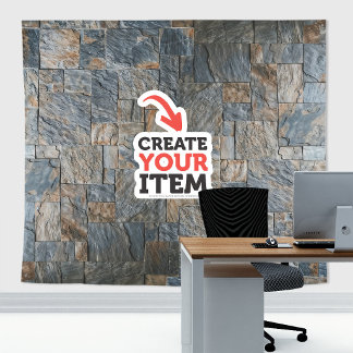 Fügen Sie Ihr Logo Stone Slates Zoom Hintergrund G Wandteppich