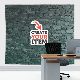 Fügen Sie Ihr Logo Stone Slates Zoom Hintergrund G Wandteppich