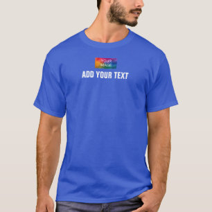 Fügen Sie Ihr Logo-Textbild Herren Modern Top T-Sh