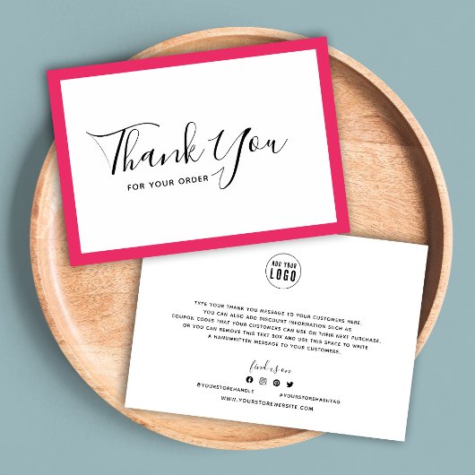 Fügen Sie Ihr Logo und die bearbeitbare Grenzfarbe Dankeskarte