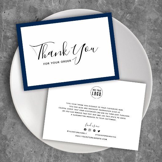 Fügen Sie Ihr Logo und die bearbeitbare Grenzfarbe Dankeskarte