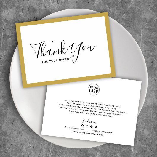 Fügen Sie Ihr Logo und die bearbeitbare Grenzfarbe Dankeskarte
