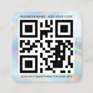 Fügen Sie Ihr Logo und Ihren QR-Code DIY-Holografi Quadratische Visitenkarte