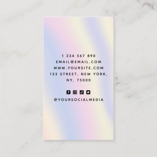 Fügen Sie Ihr Logo und QR-Code für die holografisc Visitenkarte (Rückseite)