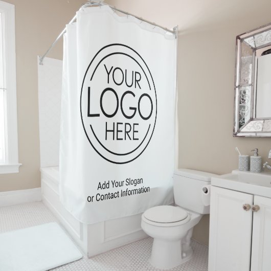 Fügen Sie Ihr Logo-Unternehmen Minimalistisch hinz Duschvorhang (Beispiel)