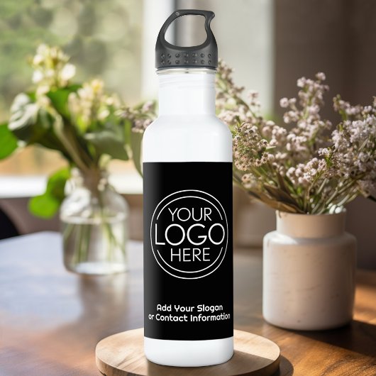 Fügen Sie Ihr Logo-Unternehmen Minimalistisch hinz Edelstahlflasche