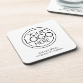 Fügen Sie Ihr Logo-Unternehmen Minimalistisch hinz Getränkeuntersetzer (Linke Seite)