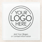 Fügen Sie Ihr Logo-Unternehmen Minimalistisch hinz Glasuntersetzer (Vorderseite)