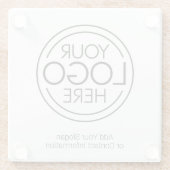 Fügen Sie Ihr Logo-Unternehmen Minimalistisch hinz Glasuntersetzer (Rückseite)