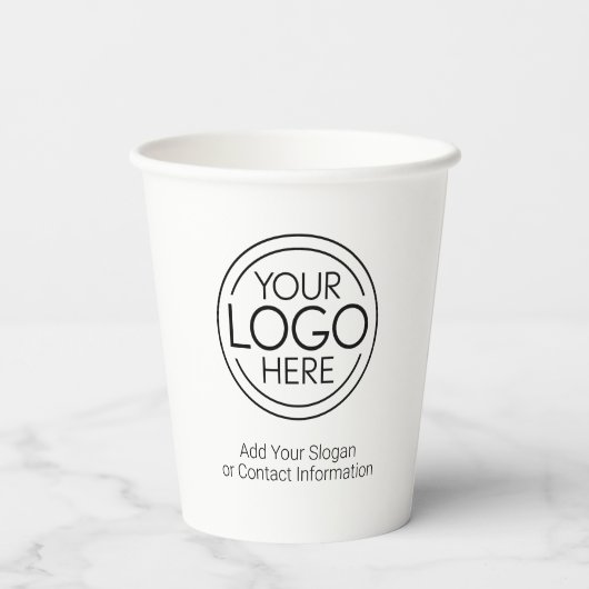 Fügen Sie Ihr Logo-Unternehmen Minimalistisch hinz Pappbecher (Rückseite)