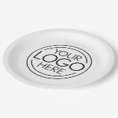 Fügen Sie Ihr Logo-Unternehmen Minimalistisch hinz Pappteller (Schrägansicht)