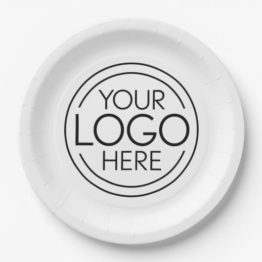 Fügen Sie Ihr Logo-Unternehmen Minimalistisch hinz Pappteller (Vorderseite)