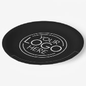 Fügen Sie Ihr Logo-Unternehmen Minimalistisch hinz Pappteller (Schrägansicht)