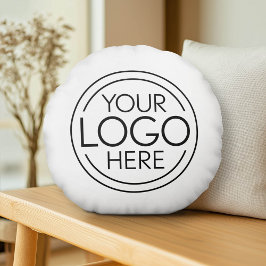Fügen Sie Ihr Logo-Unternehmen Minimalistisch hinz Rundes Kissen