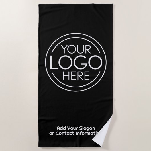 Fügen Sie Ihr Logo-Unternehmen Minimalistisch hinz Strandtuch (Vorderseite)