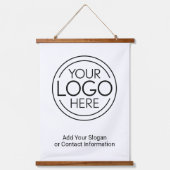 Fügen Sie Ihr Logo-Unternehmen Minimalistisch hinz Wandteppich Mit Holzrahmen (Vorderseite)