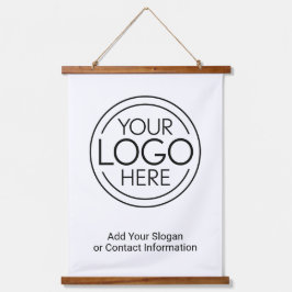Fügen Sie Ihr Logo-Unternehmen Minimalistisch hinz Wandteppich Mit Holzrahmen