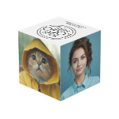 Fügen Sie Ihr Logo-Unternehmen Minimalistisch hinz Würfel (Rückseite Schrägansicht)