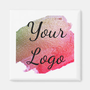 fügen Sie Ihr Logo Website pink grün golden einfac Magnet
