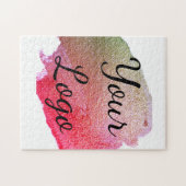 Fügen Sie Ihr Logo Website rosa grün goldfarben ei Puzzle (Horizontal)