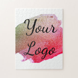 Fügen Sie Ihr Logo Website rosa grün goldfarben ei Puzzle