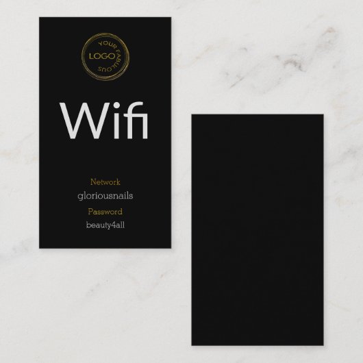 Fügen Sie Ihr Logo-Wifi-Netzwerk und Ihr Kennwort Terminkarte (Vorne/Hinten)