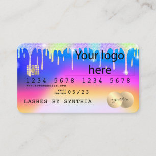 Fügen Sie Ihr LogoHolograph Unicorn Moderne Kredit Visitenkarte