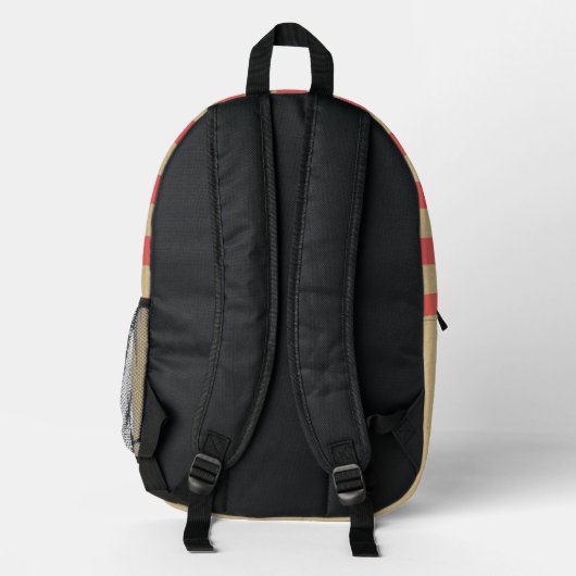 Fügen Sie Ihr lustiges Zitat Cool Taco Retro Strei Bedruckter Rucksack (Rückseite)