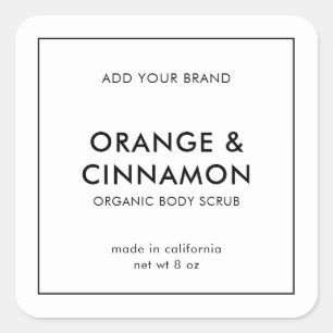 Fügen Sie Ihr Minimalistisches, modernes Produktla Quadratischer Aufkleber