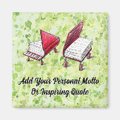 Fügen Sie Ihr Motto Piano Bücher Limone Creme Magnet (Vorne)