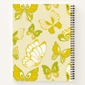 Fügen Sie Ihr Name Yellow Butterfly Pattern Notebo Notizblock (Rückseite)