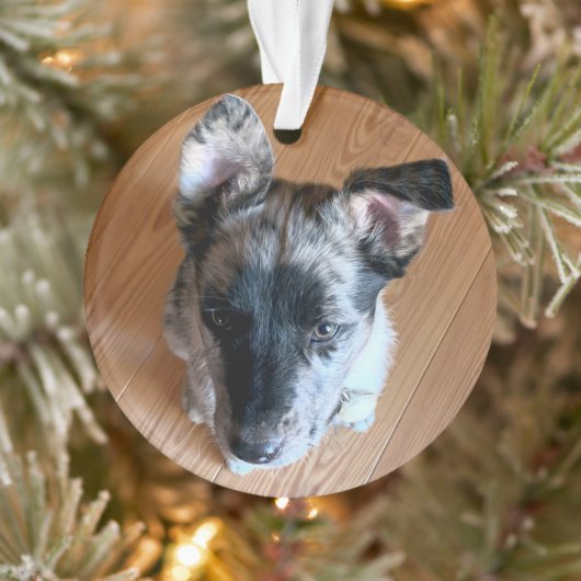 Fügen Sie Ihr Niedliches Puppy-Foto doppelseitig h Ornament (Baum)