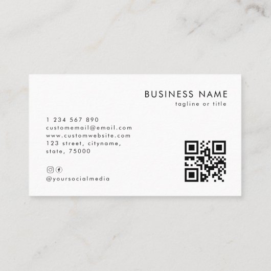 Fügen Sie Ihr Rectangle Business-Logo QC-Code Comp Visitenkarte (Rückseite)