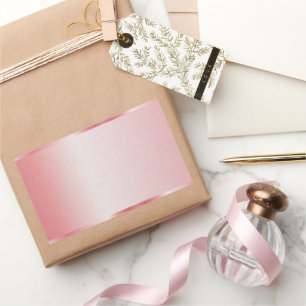 Fügen Sie Ihr Text Name Logo Rose Gold Leere Vorla Rechteckiger Aufkleber