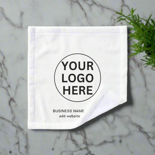 Fügen Sie Ihr Text- und Geschäftslogo als Schwarzw Waschlappen