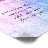 fügen Sie Ihr Zitat Not Style blau und lila Poster (Ecke)