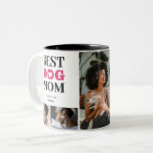 Fügen Sie Ihre 5 Foto Beste Hunde Mama Definition Zweifarbige Tasse (Vorderseite Links)