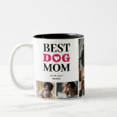 Fügen Sie Ihre 5 Foto Beste Hunde Mama Definition  Zweifarbige Tasse (Links)